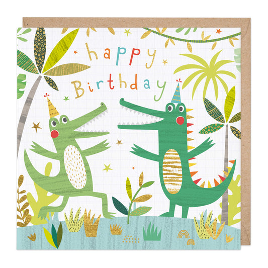 CHILDRENS BIRTHDAY ALLIGATOR CARD
